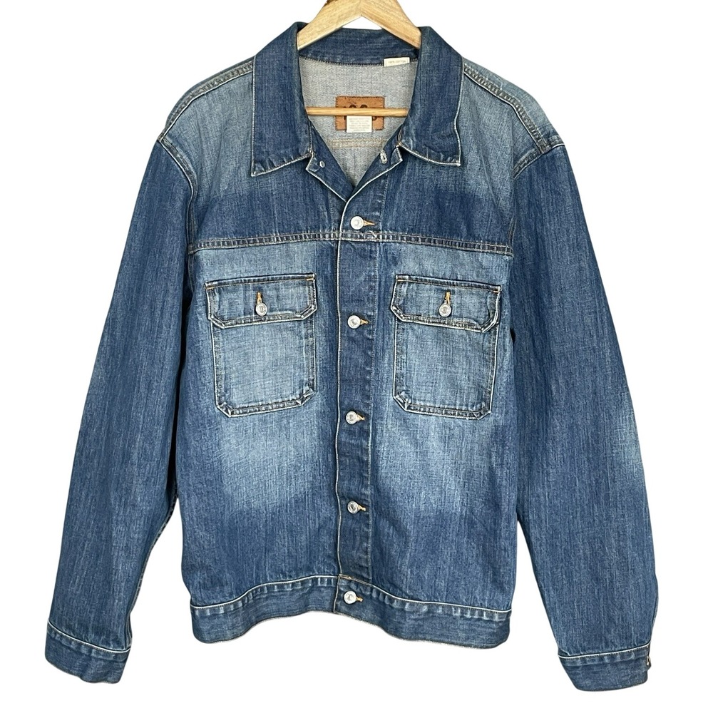 Vintage Y2K Gap 1969 Mens Blue Denim Jacket Size XL Medium Wash Heritage Western